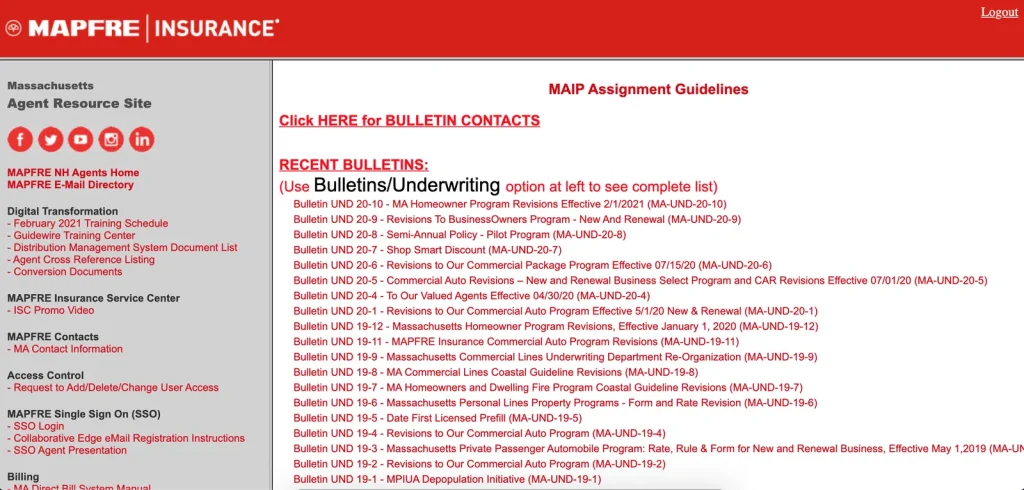 Screenshot of the legacy ARS UI
